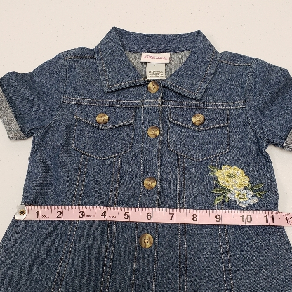 Little Lass Girls Denim Blue Jean Dress Size 5 - Picture 9 of 9